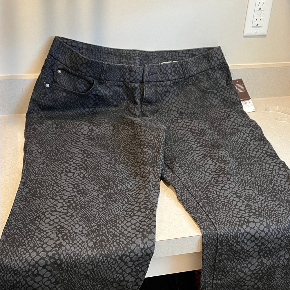 Dana Buchman Charcoal Patterned Pants